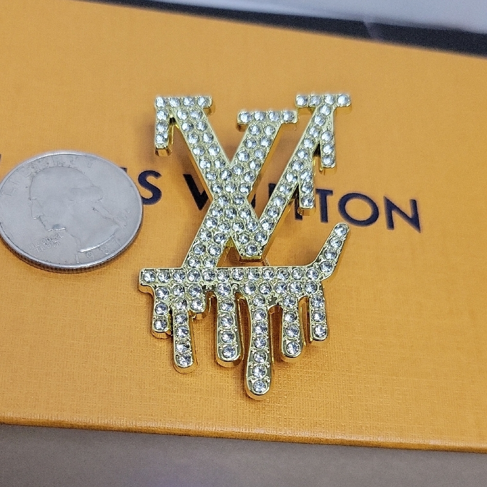 Louis Vuitton Gold Crystal Brooch